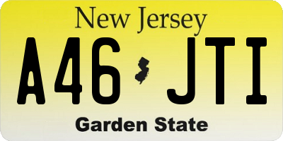 NJ license plate A46JTI
