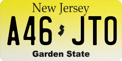 NJ license plate A46JTO