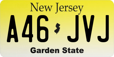 NJ license plate A46JVJ