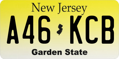 NJ license plate A46KCB