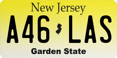 NJ license plate A46LAS