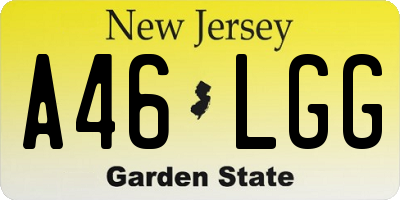 NJ license plate A46LGG