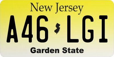 NJ license plate A46LGI