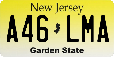 NJ license plate A46LMA