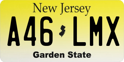 NJ license plate A46LMX