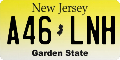 NJ license plate A46LNH