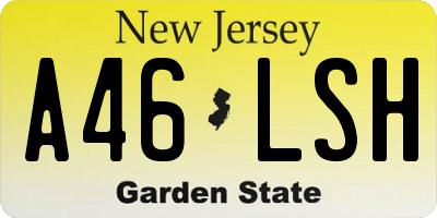 NJ license plate A46LSH