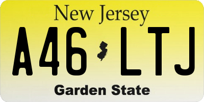 NJ license plate A46LTJ
