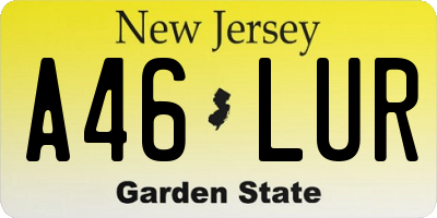 NJ license plate A46LUR
