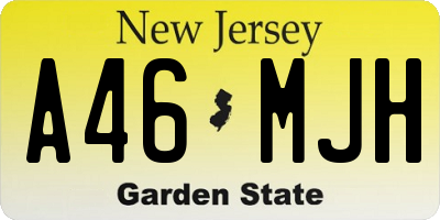 NJ license plate A46MJH
