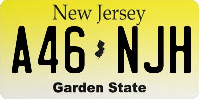 NJ license plate A46NJH