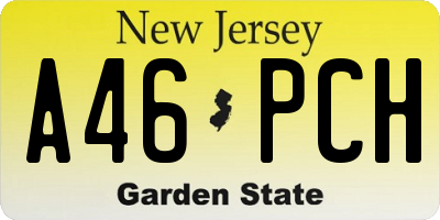 NJ license plate A46PCH