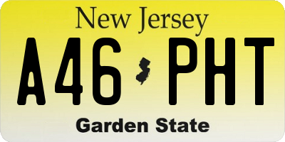 NJ license plate A46PHT