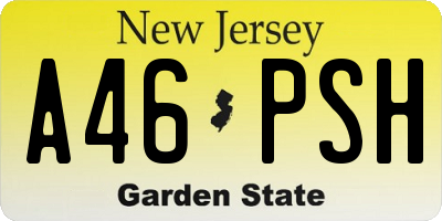 NJ license plate A46PSH