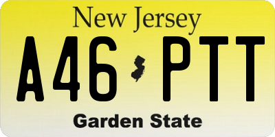 NJ license plate A46PTT