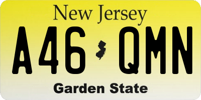 NJ license plate A46QMN