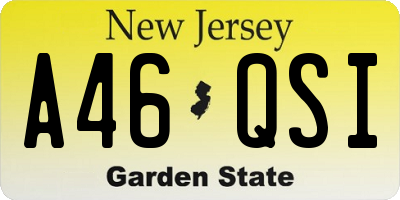 NJ license plate A46QSI