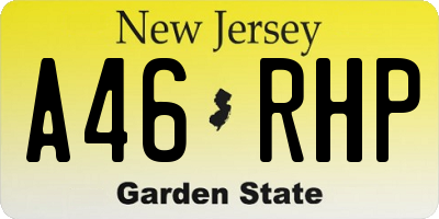 NJ license plate A46RHP