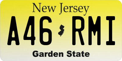 NJ license plate A46RMI