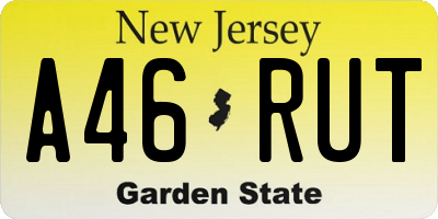 NJ license plate A46RUT