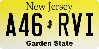 NJ license plate A46RVI