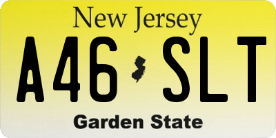 NJ license plate A46SLT