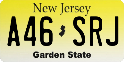 NJ license plate A46SRJ