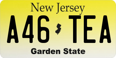 NJ license plate A46TEA