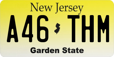 NJ license plate A46THM