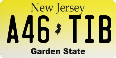 NJ license plate A46TIB