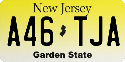 NJ license plate A46TJA