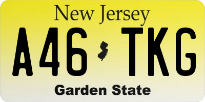 NJ license plate A46TKG