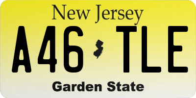 NJ license plate A46TLE