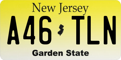 NJ license plate A46TLN