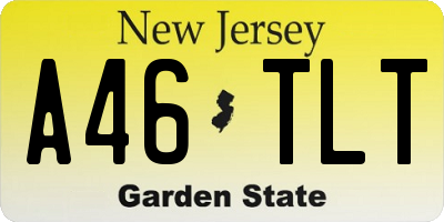 NJ license plate A46TLT
