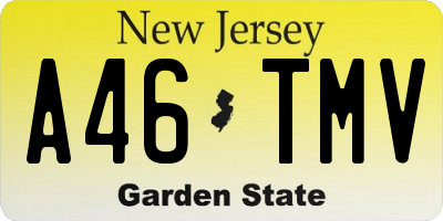 NJ license plate A46TMV