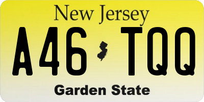 NJ license plate A46TQQ