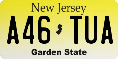 NJ license plate A46TUA