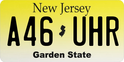 NJ license plate A46UHR