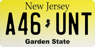 NJ license plate A46UNT