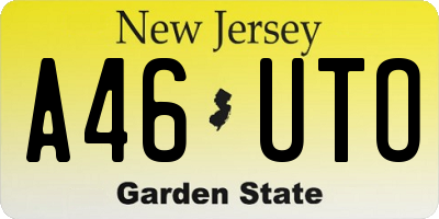 NJ license plate A46UTO