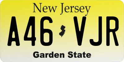 NJ license plate A46VJR