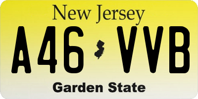 NJ license plate A46VVB