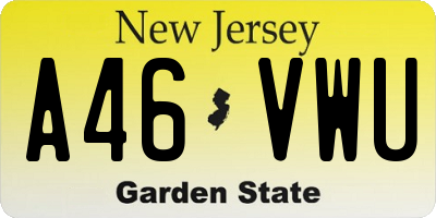 NJ license plate A46VWU