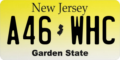 NJ license plate A46WHC