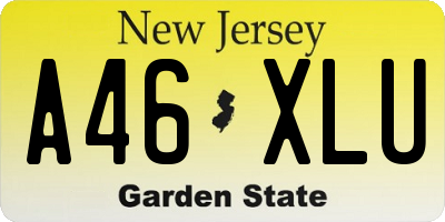 NJ license plate A46XLU
