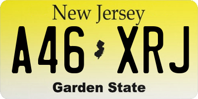 NJ license plate A46XRJ