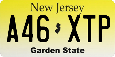 NJ license plate A46XTP