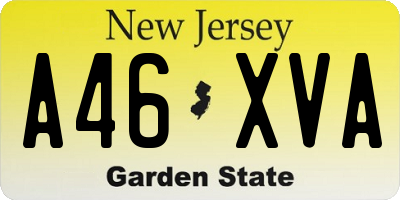 NJ license plate A46XVA