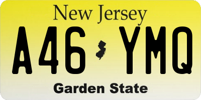 NJ license plate A46YMQ